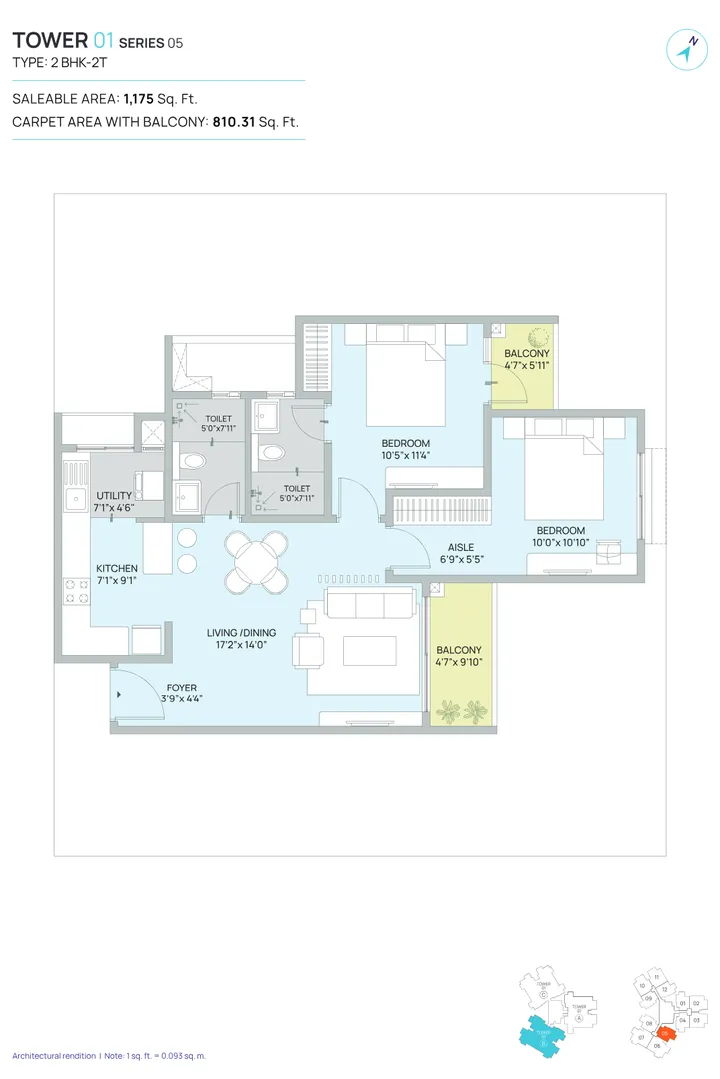 Century WinningKind 2 BHK · 1,165 sq ft floor plan Century WinningKind 2 BHK · 1,165 sq ft floor plan